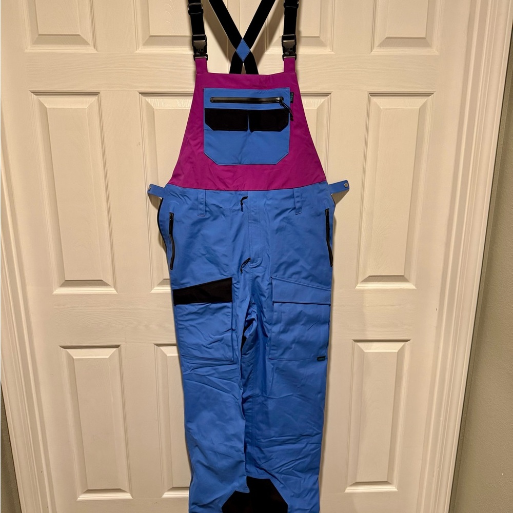 TREW TREWTH Bib Overalls Blue and Fuchsia - Men’s XL
